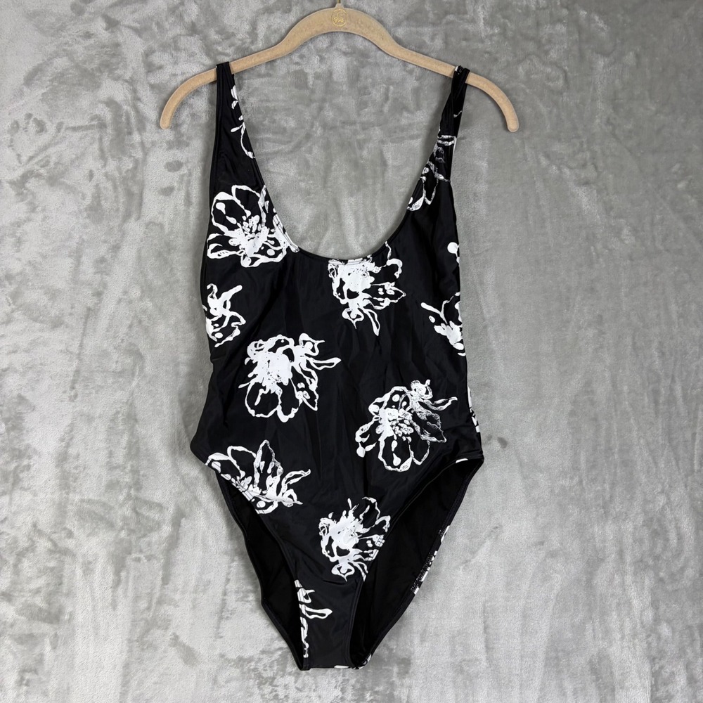 New RVCA Black One Piece Swimsuit Resort Beach Swim Bathing Suit XL Sage Vaughn